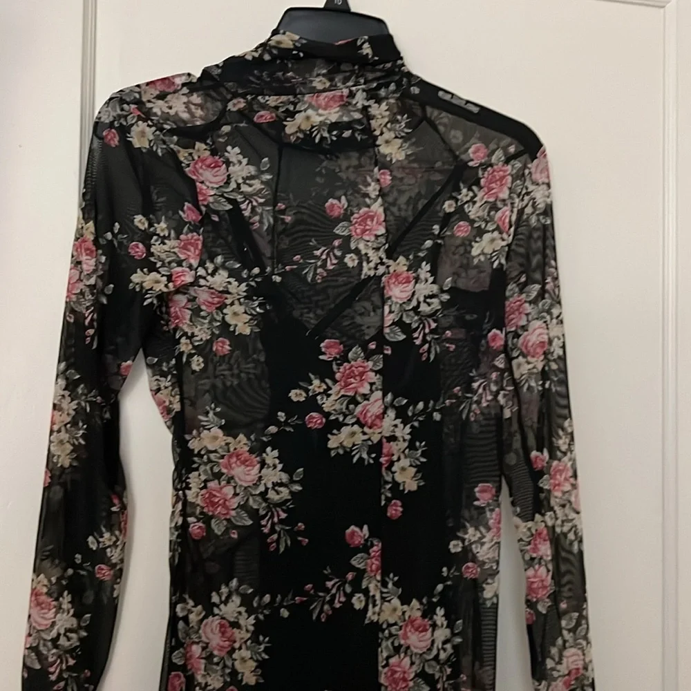 NWT INC floral see through dress petite size: PS - Picture 10 of 11